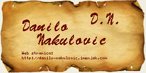 Danilo Nakulović vizit kartica